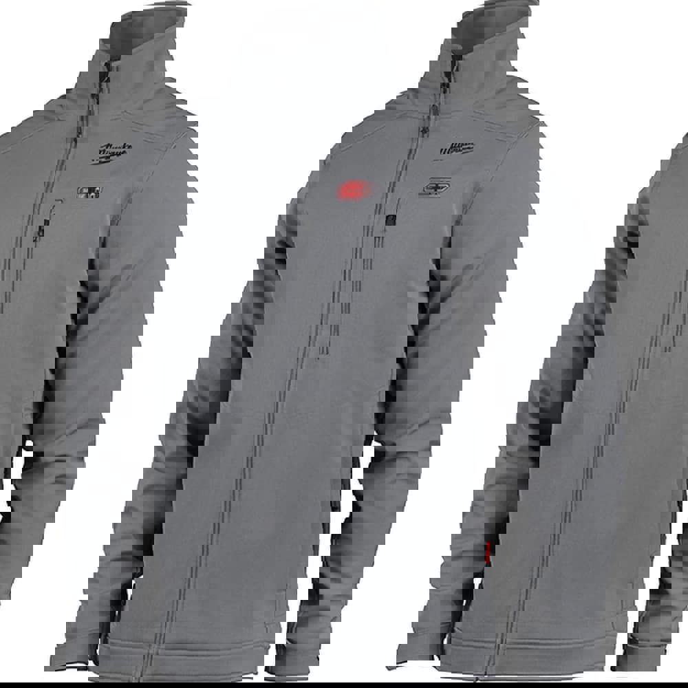 Heated Jacket: Size Medium, Gray, Polyester